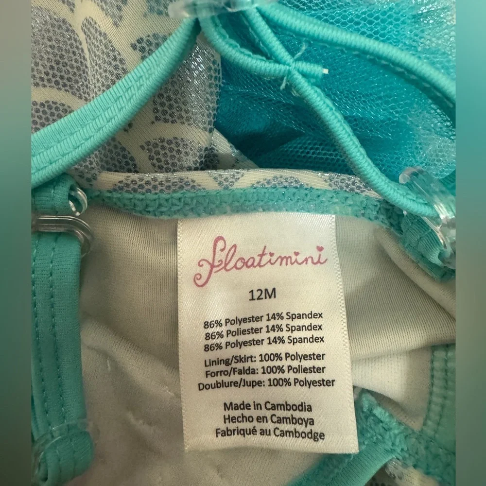 Floatimini Teal and Silver Kids Swim Bikini